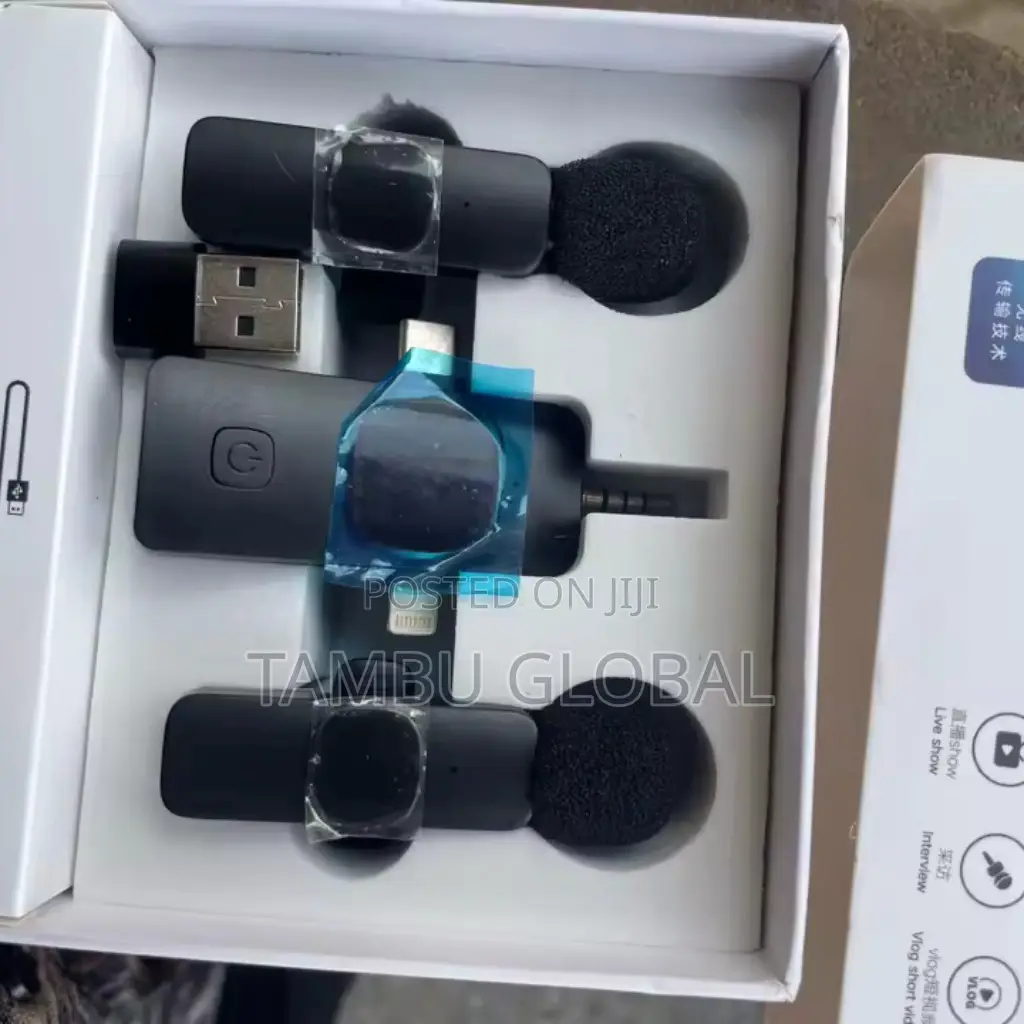 Professional 4-in-1 Wireless Lavalier Microphone – iPhone Android