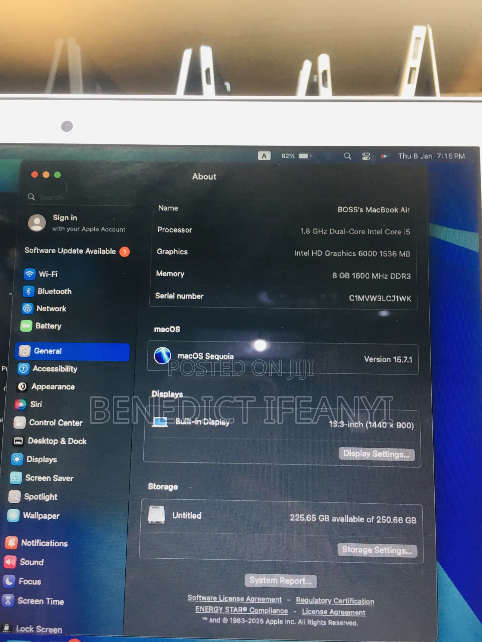 Laptop Apple MacBook Air 2017 8GB Intel Core I5 SSD 256GB