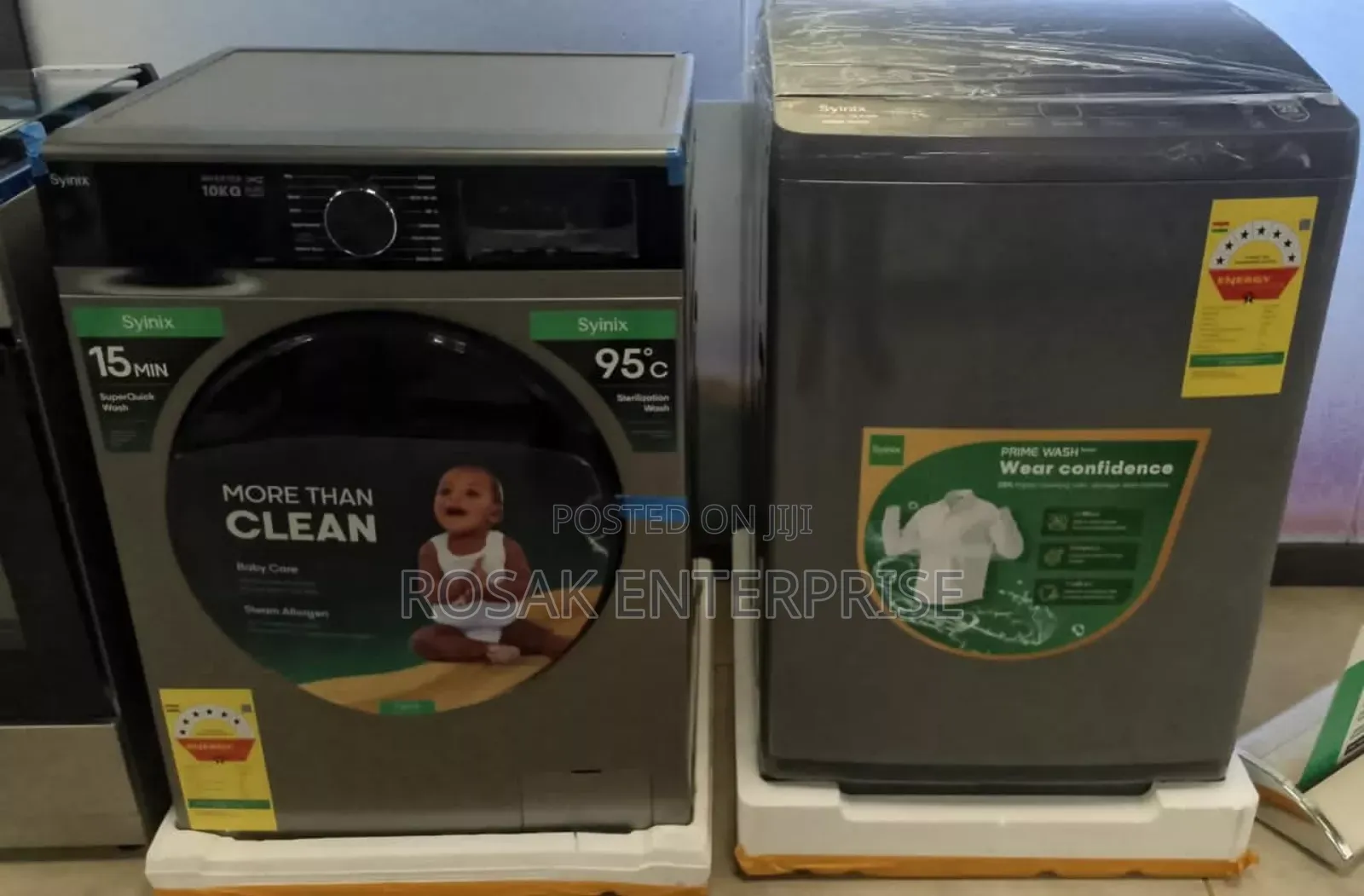 Syinix 10kg Kg Front Load Fully Automatic Washing Inverter *