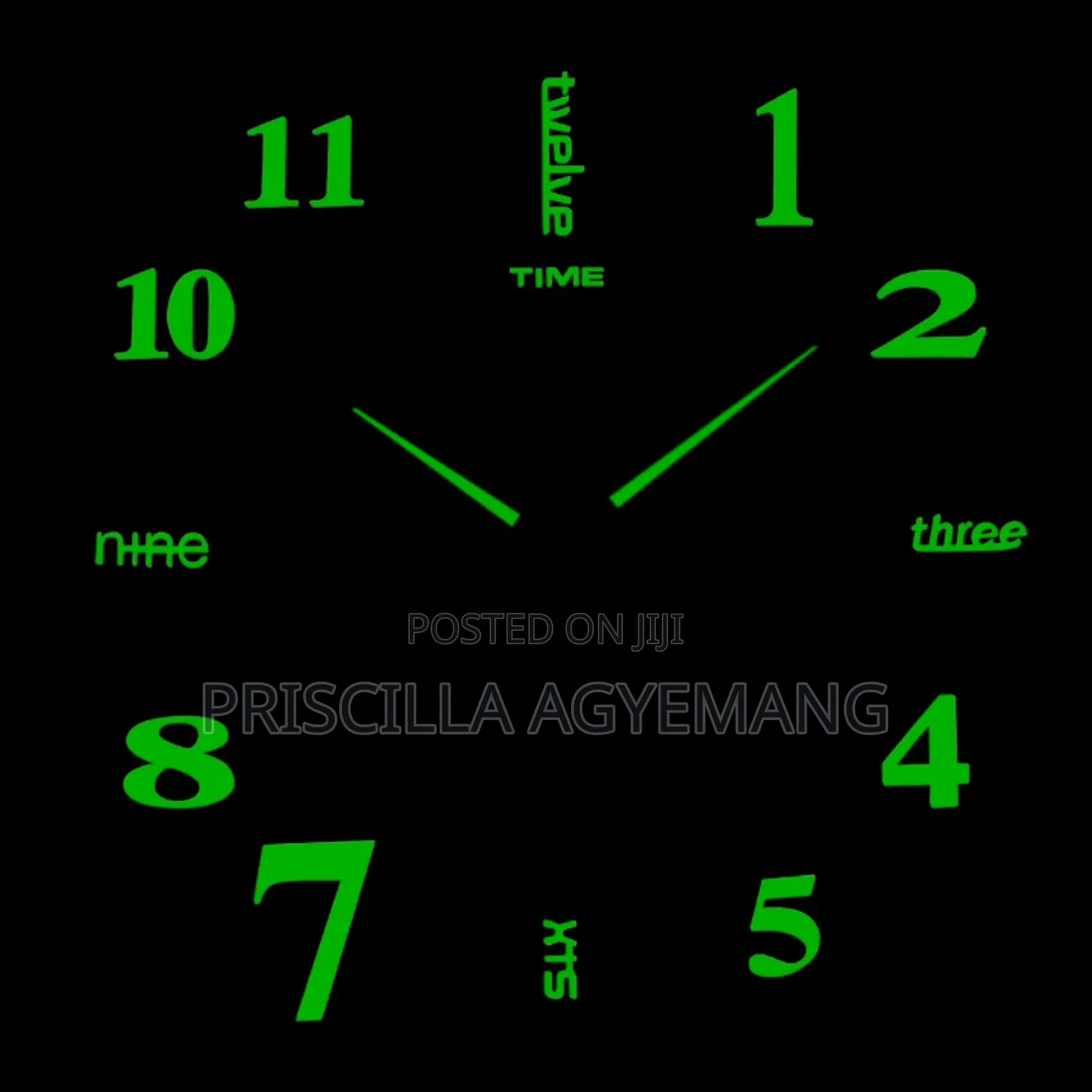 Grow in the Dark Wall Clock Avaliable