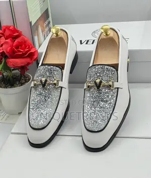 Versace White Leather Loafers