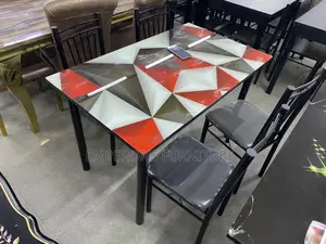 Modern Quality Dining Table Set With Glossy Glass Finishing