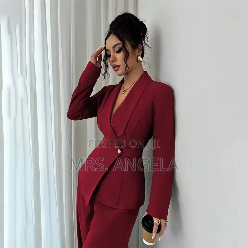 Red Elegant Tailored Blazer