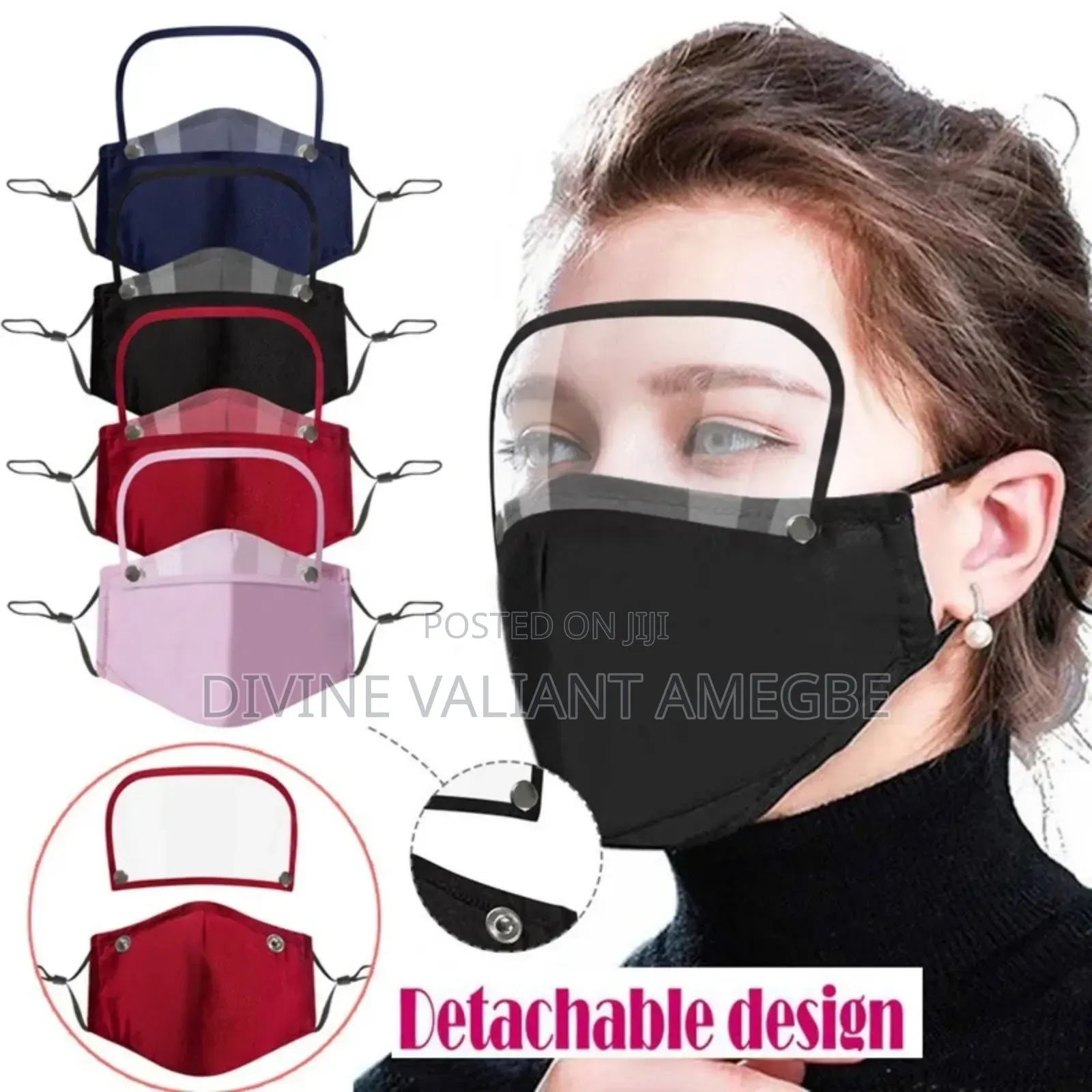 Mask, 2 In 1, Reusable, Detachable