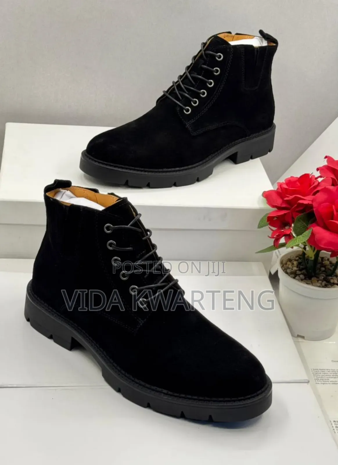 Quality Men's Black Suede Boots