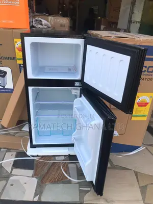 Nasco 86 Litre Black Double Door Refrigerator With Top Freezer