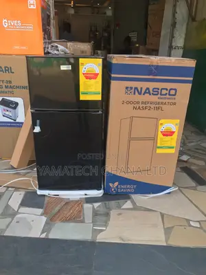 Nasco 86 Litre Black Double Door Refrigerator With Top Freezer