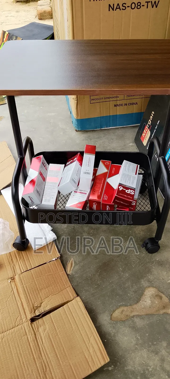 Side Coffee Table With Basket Holder