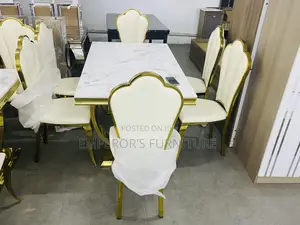 Quality Modern Glossy Finishing Marble Dining Set