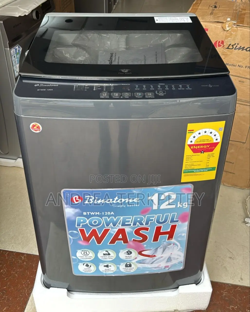 12kg Top Load Automatic Washing Machine Binatone