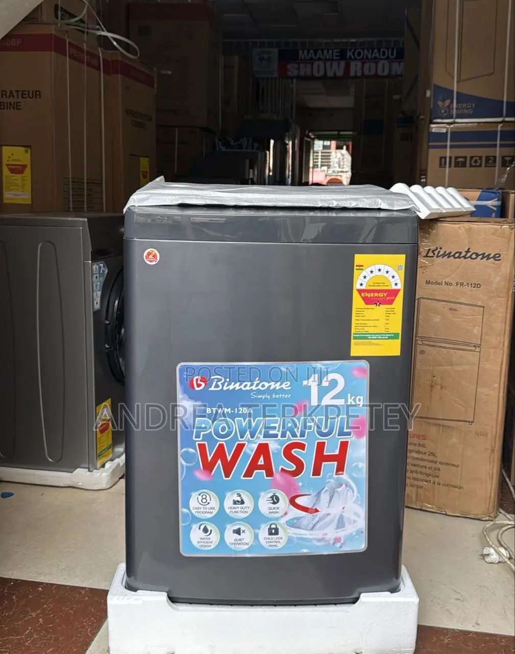 Fully Automatic Top Load 12kg Washing Machine Binatone