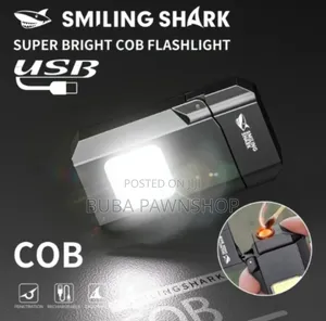 Smiling Shark Tip137 Mini Flashlight, Cob Keychain , Lighter