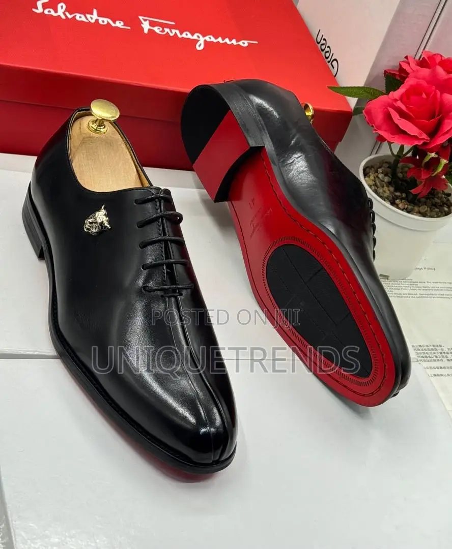 Executive Ferragamo Derby Shoes (Black Coffee)
