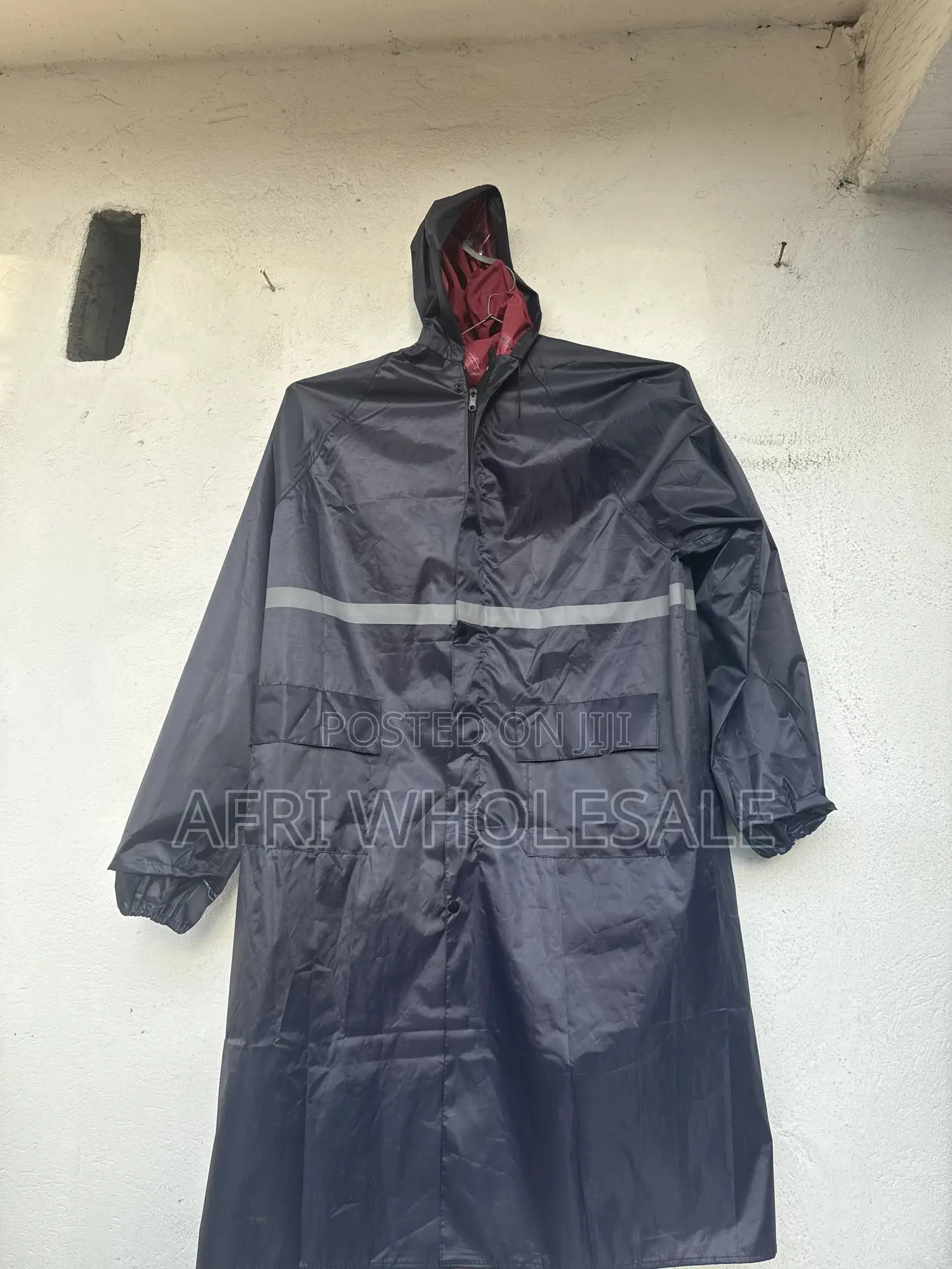 Straight Reflective Hood Hoodie Raincoat Safety Long Sleeve Rain Coat