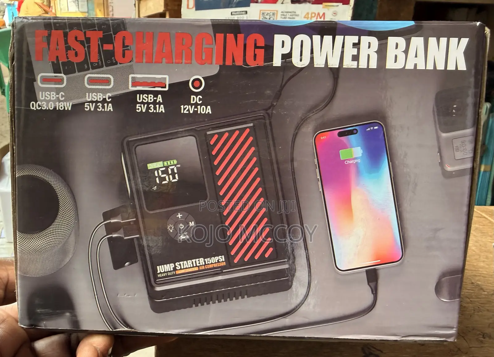Jump Start Tyre Pump Portable Machine