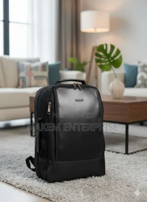 Omaya Leather Laptop Backpack With a Charging Port