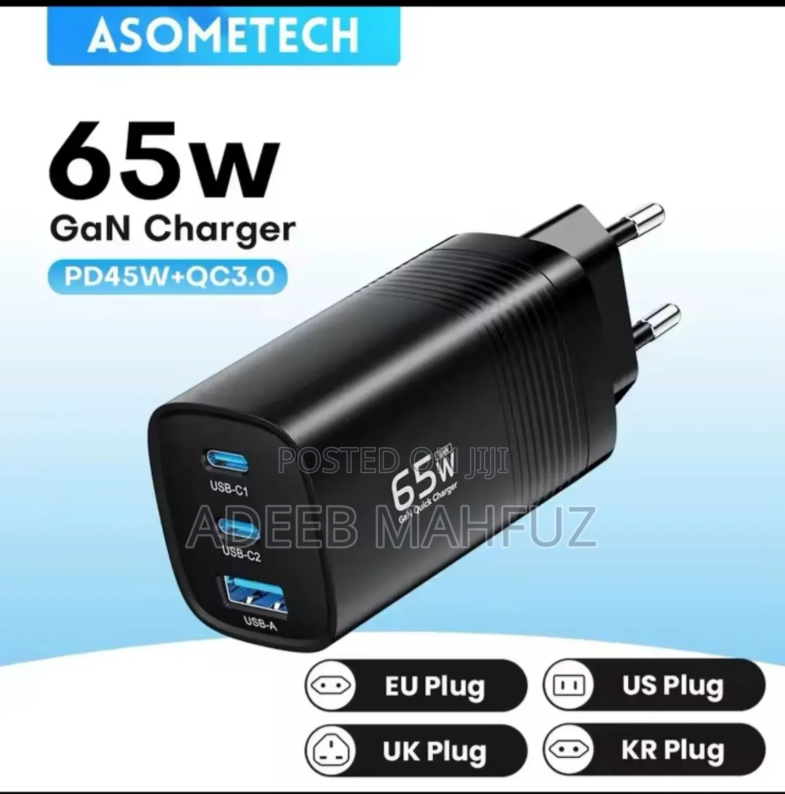 Asometech 65w Gan Super Charger Laptop N Phone