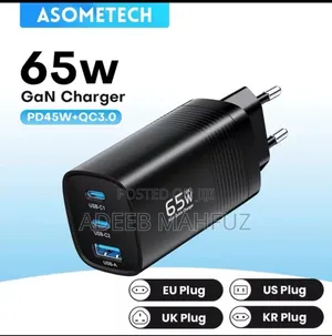 Asometech 65w Gan Super Charger Laptop N Phone