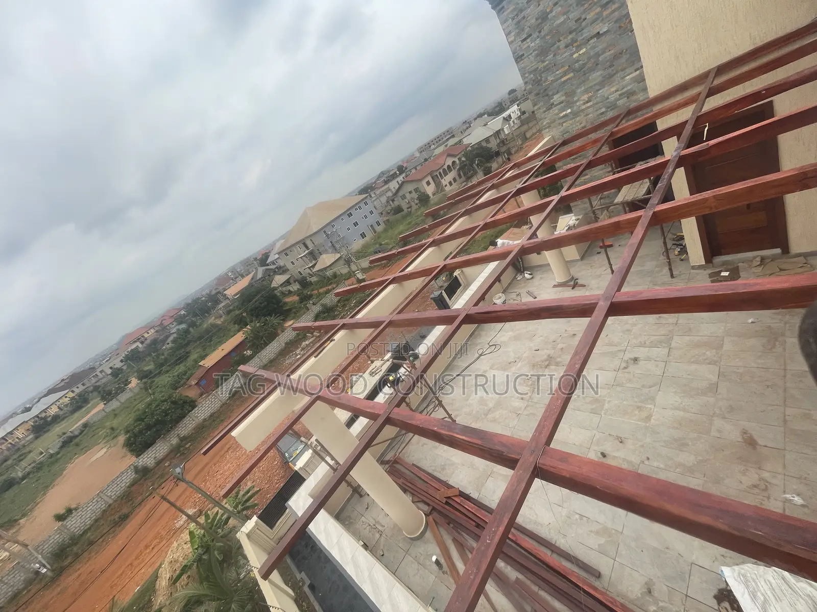 Installation of 50ft by 30ft Pergola on Top Roof on Going