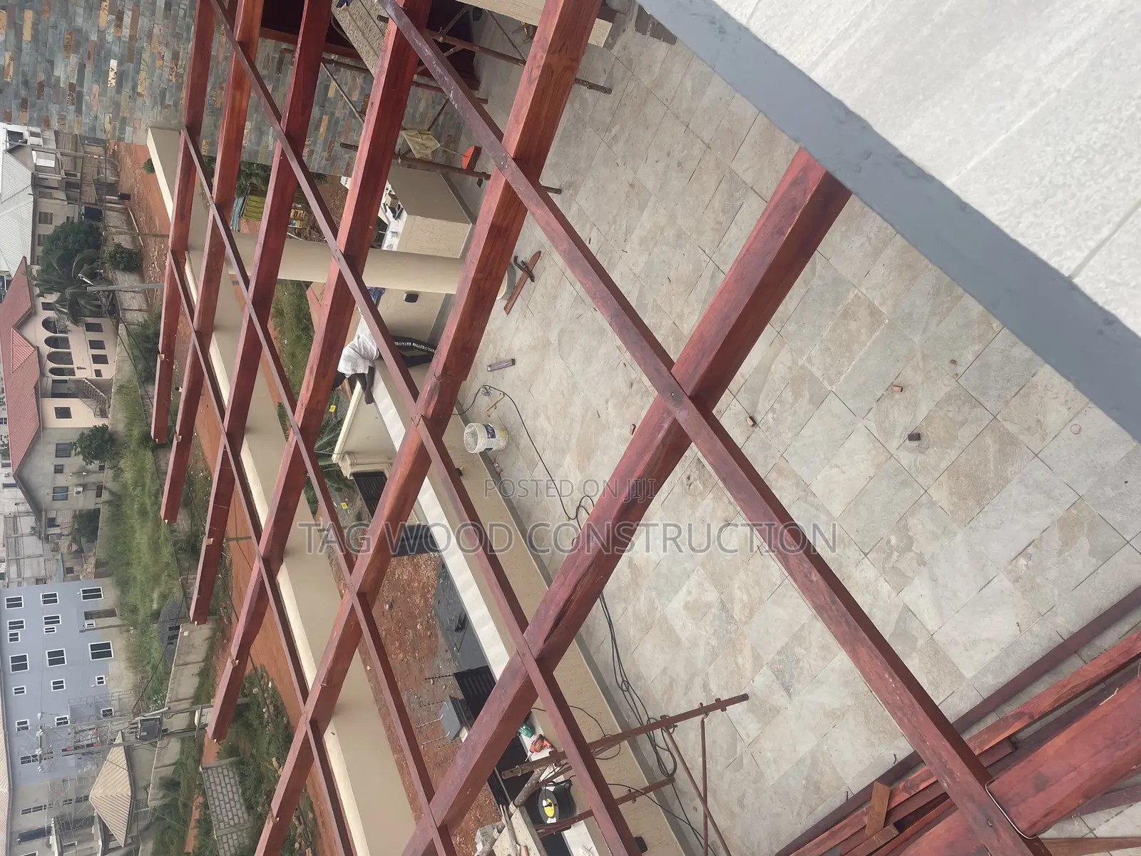 Installation of 50ft by 30ft Pergola on Top Roof on Going