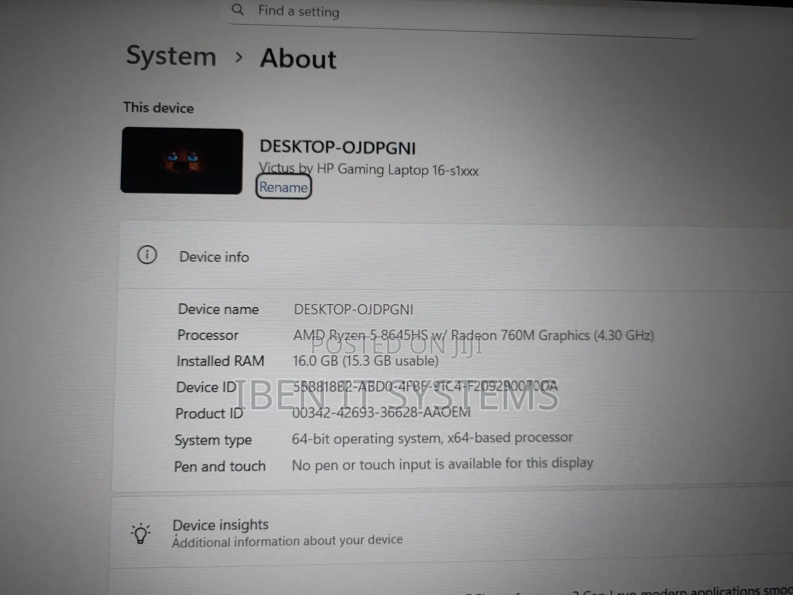Laptop HP Victus 16 16GB AMD Ryzen 5 SSD 1T