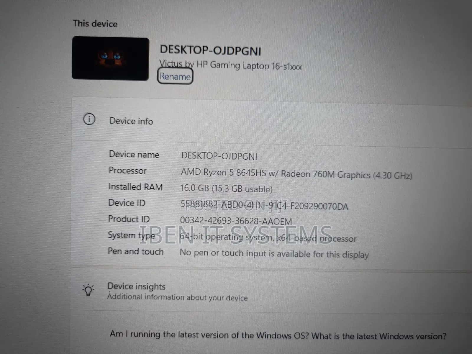 Laptop HP Victus 16 16GB AMD Ryzen 5 SSD 1T