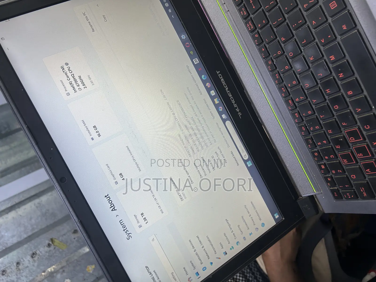 Laptop 16GB Intel Core I7 SSHD+SSD 1.5T