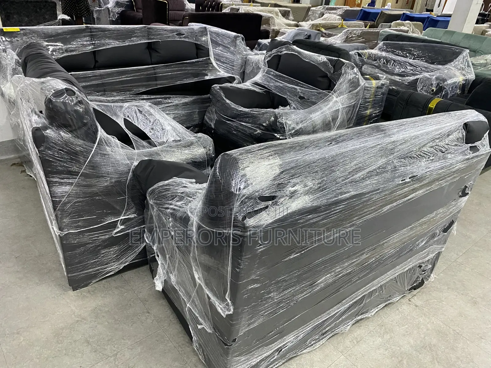 Modern Black Sofa Set for Living Room
