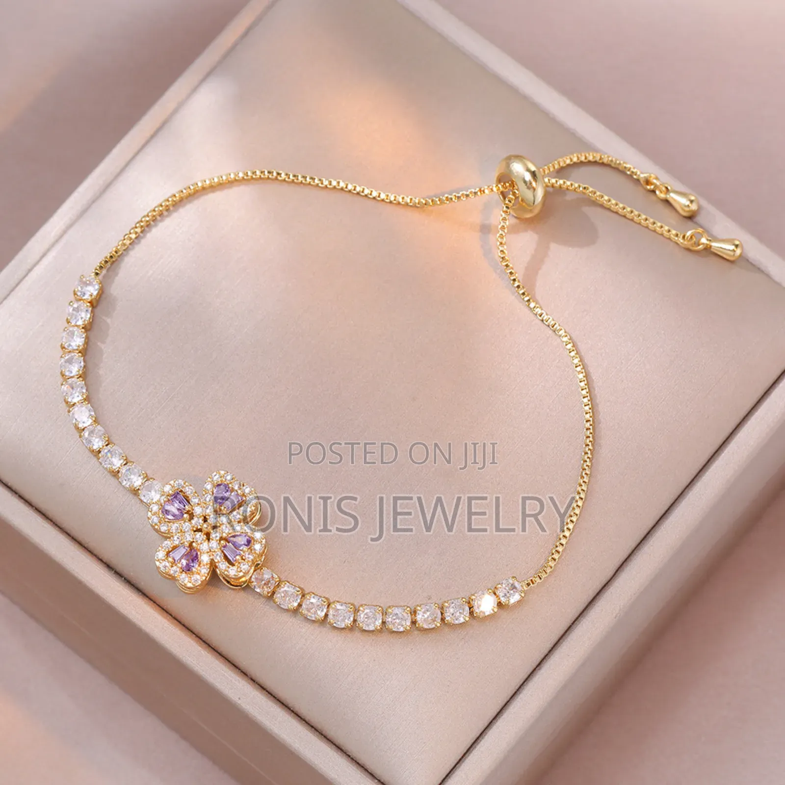 Purple Floral Spinning Jewelry Set