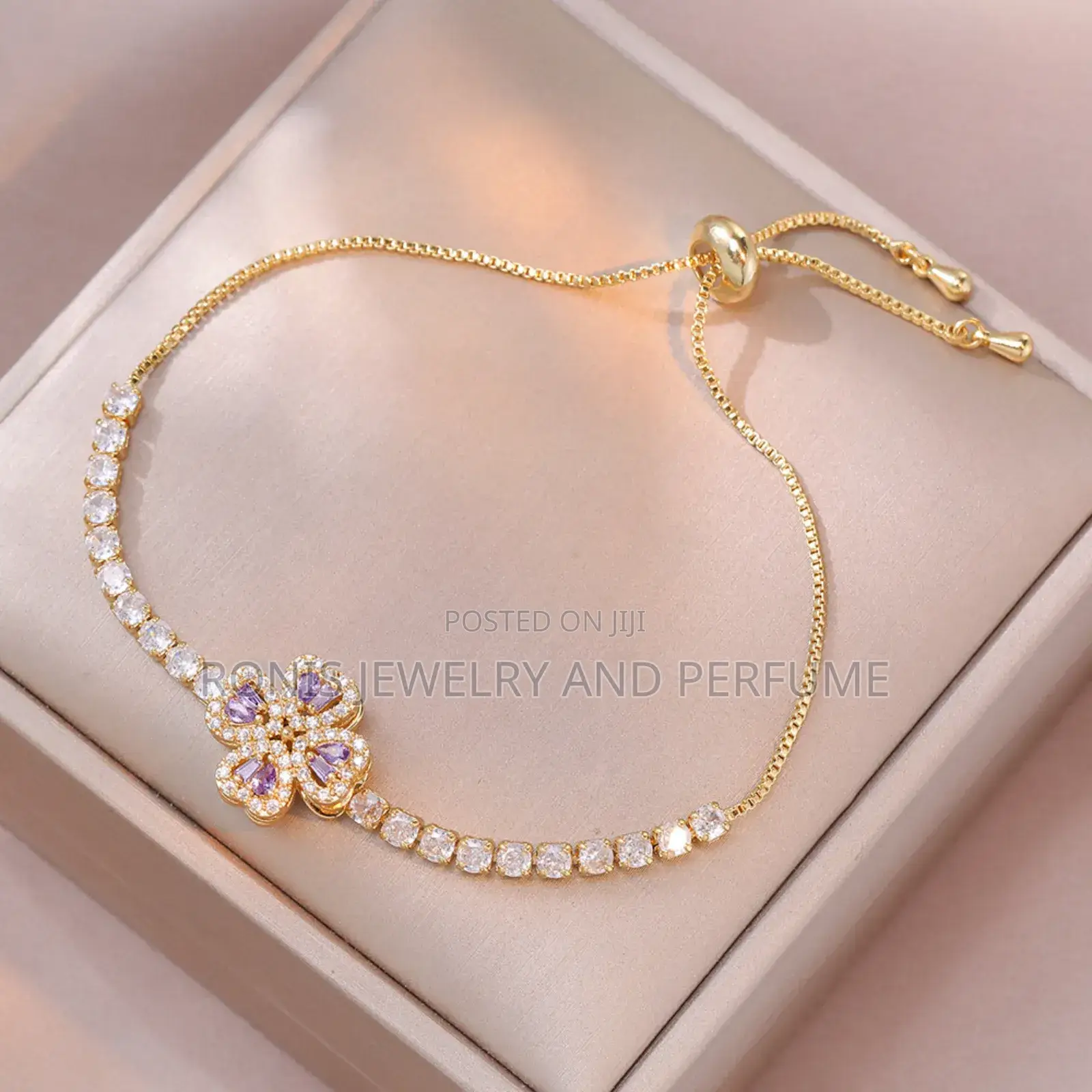 Purple Floral Spinning Jewelry Set