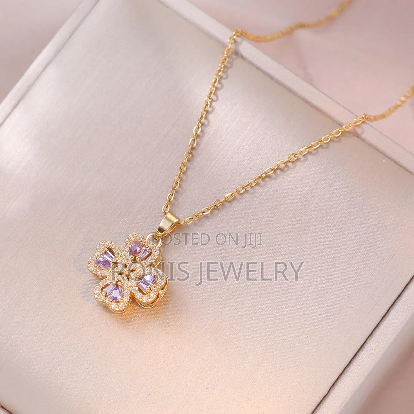 Purple Floral Spinning Jewelry Set