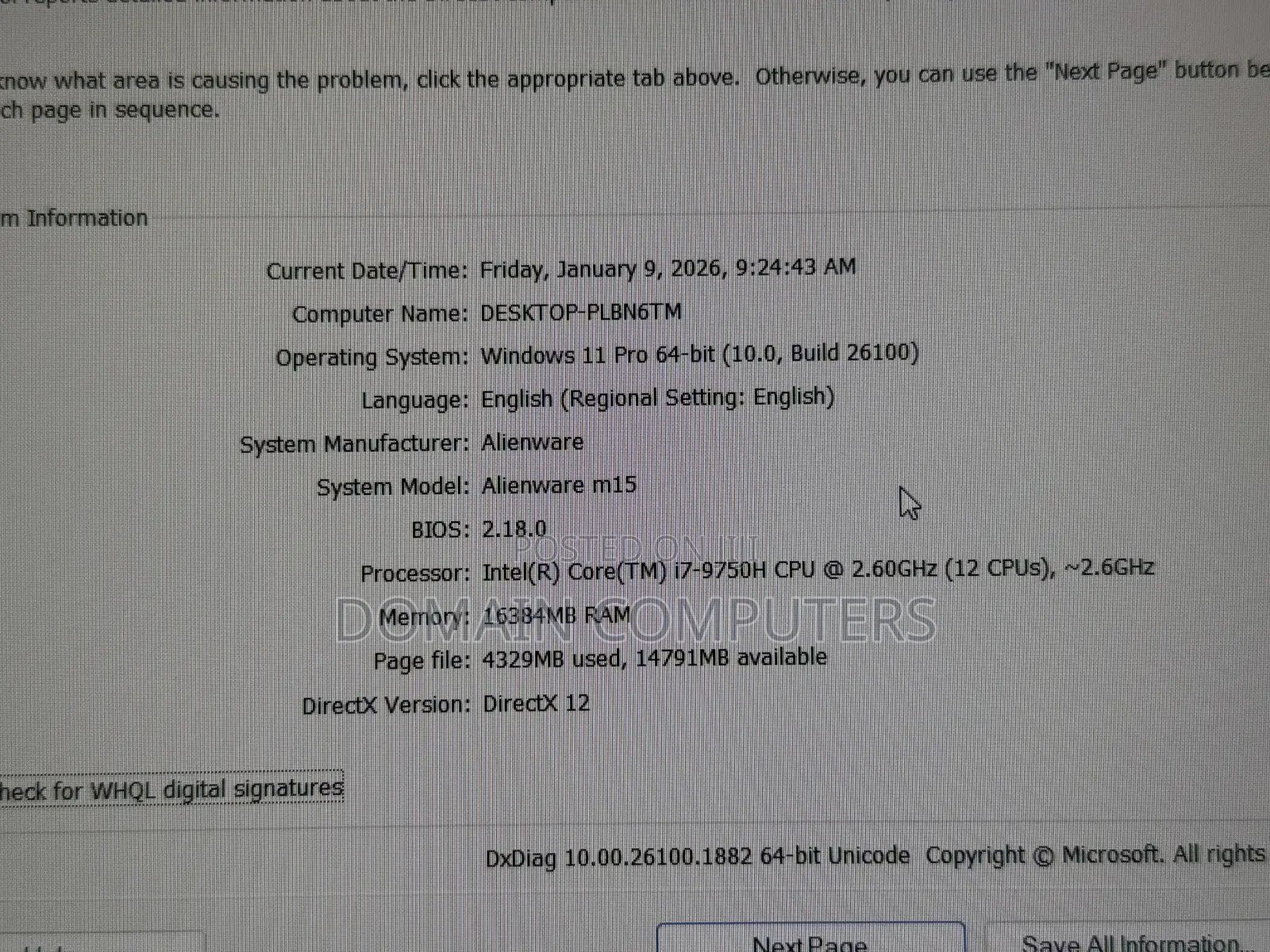 Laptop Alienware M15 R3 16GB Intel Core I7 SSD 512GB