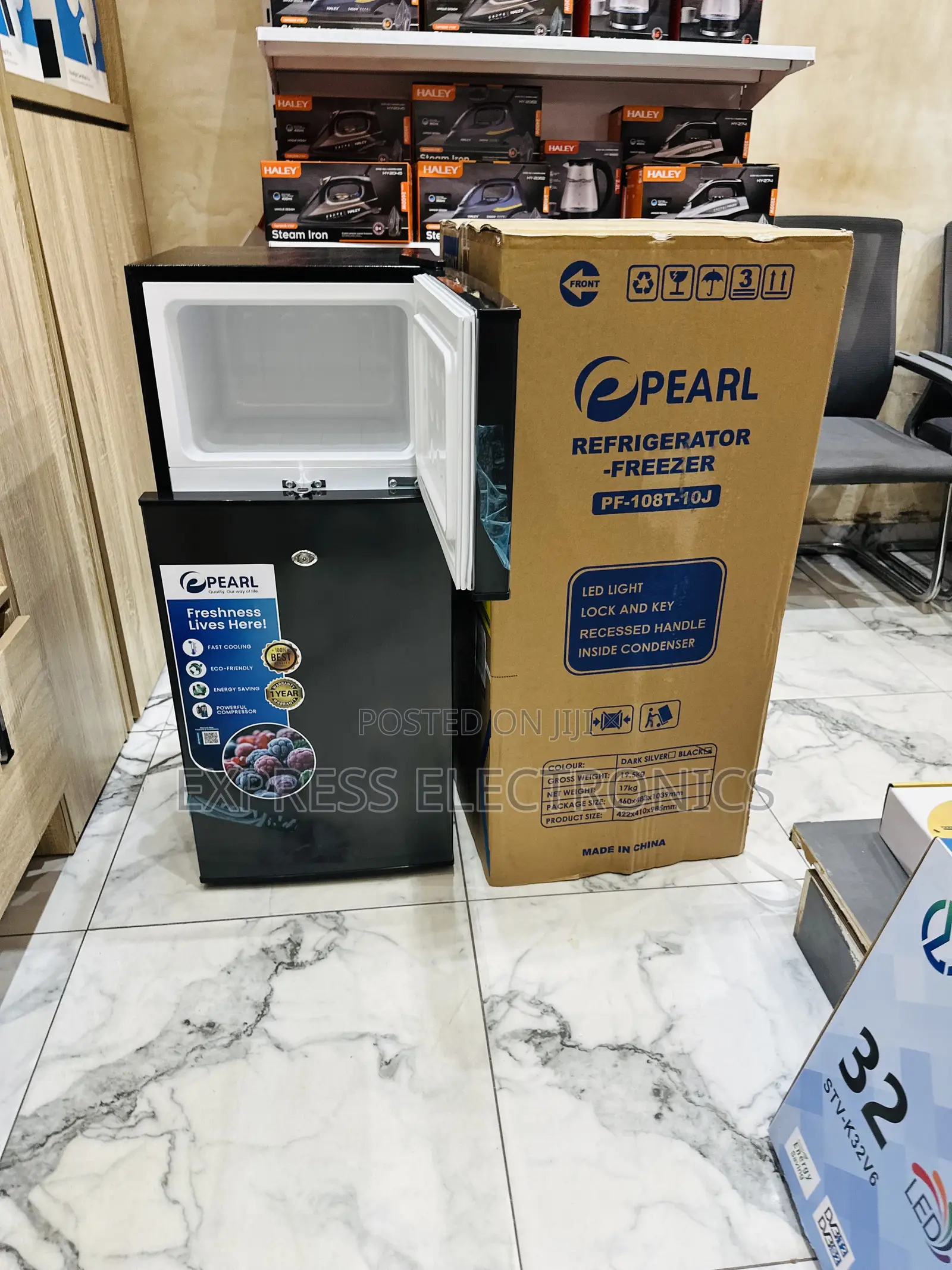 Newly Sealed in Box Pf-108t -10j Double Door Fridge Pearl
