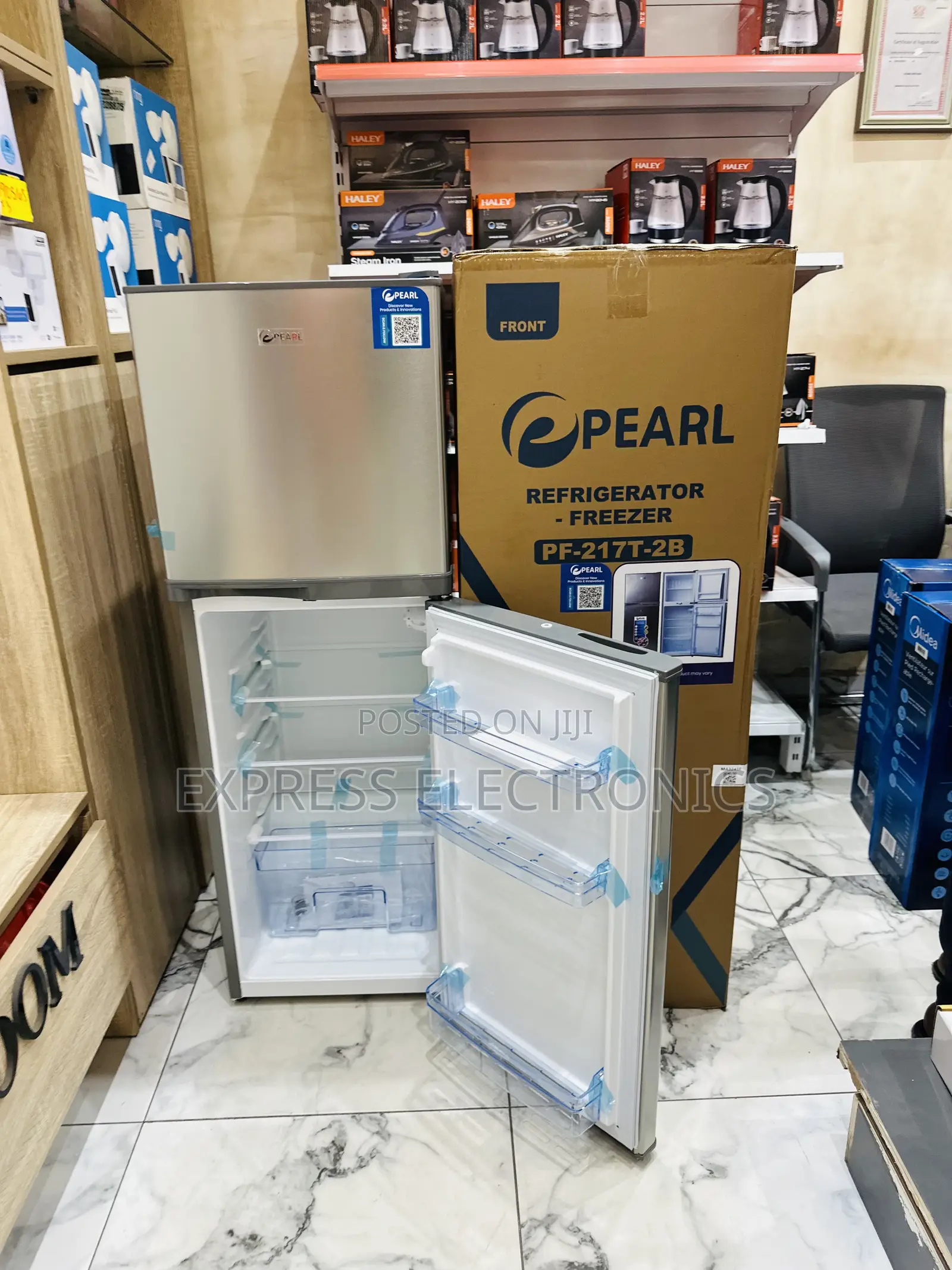 Text Us for Your Pf-217-2b Double Door Fridge Pearl
