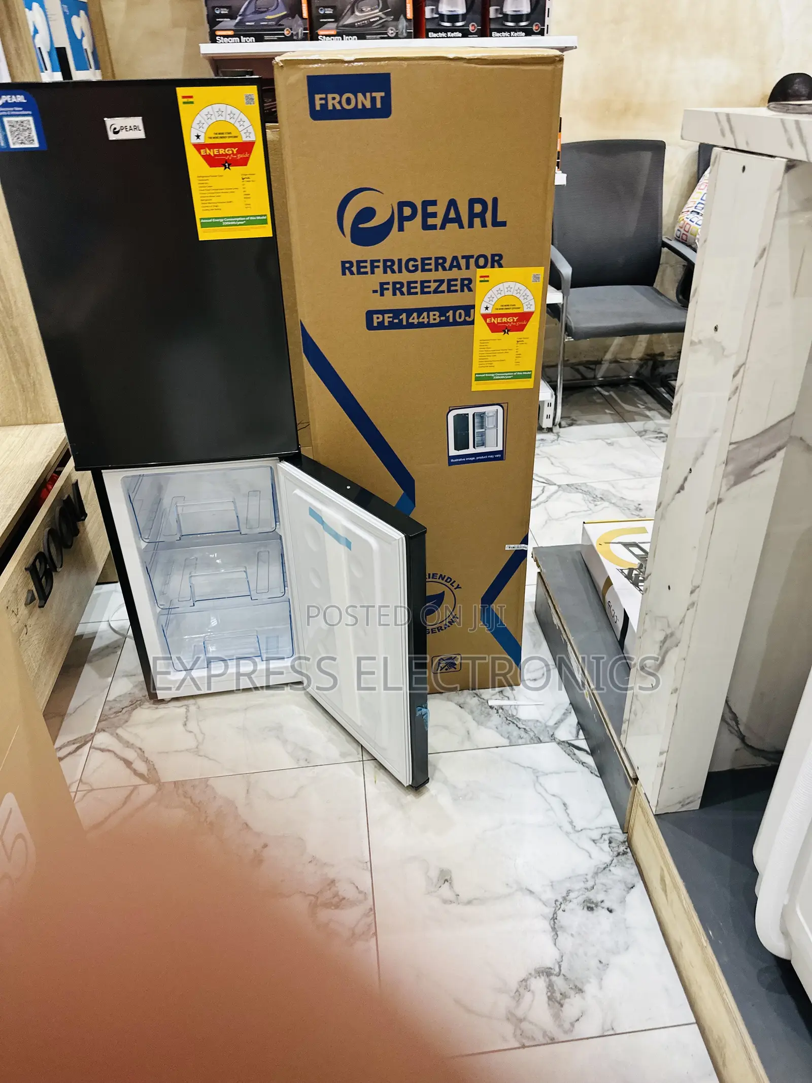 Pf-144b-10j Double Door Pearl Fridge Black