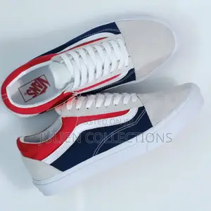 Vans Old Skull Og White Red and Midnight Blue