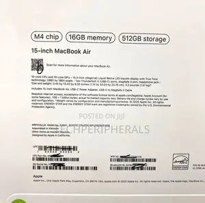 New Laptop Apple MacBook Air 16GB Apple M4 SSD 512GB