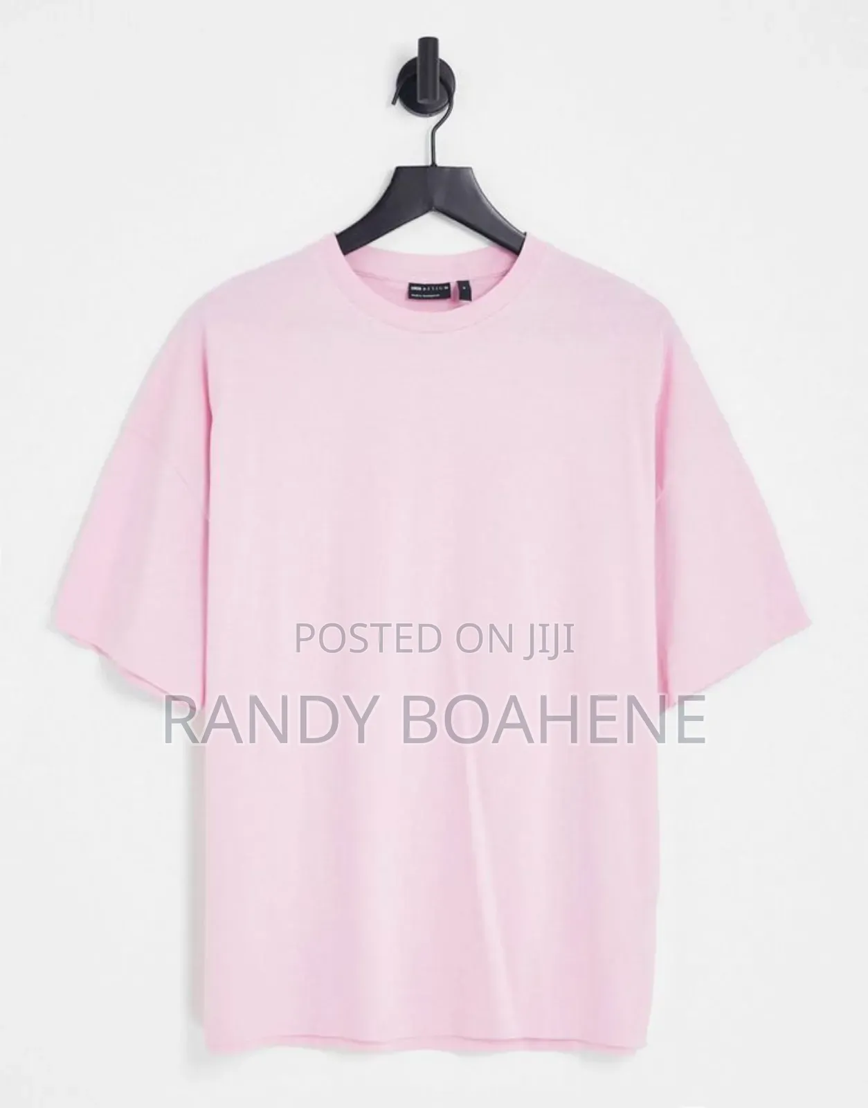 Plane White and Pink Round Neck