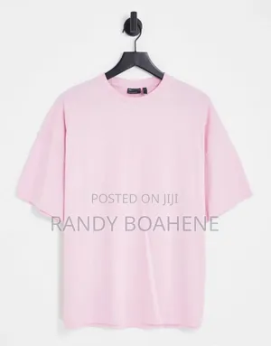 Plane White and Pink Round Neck