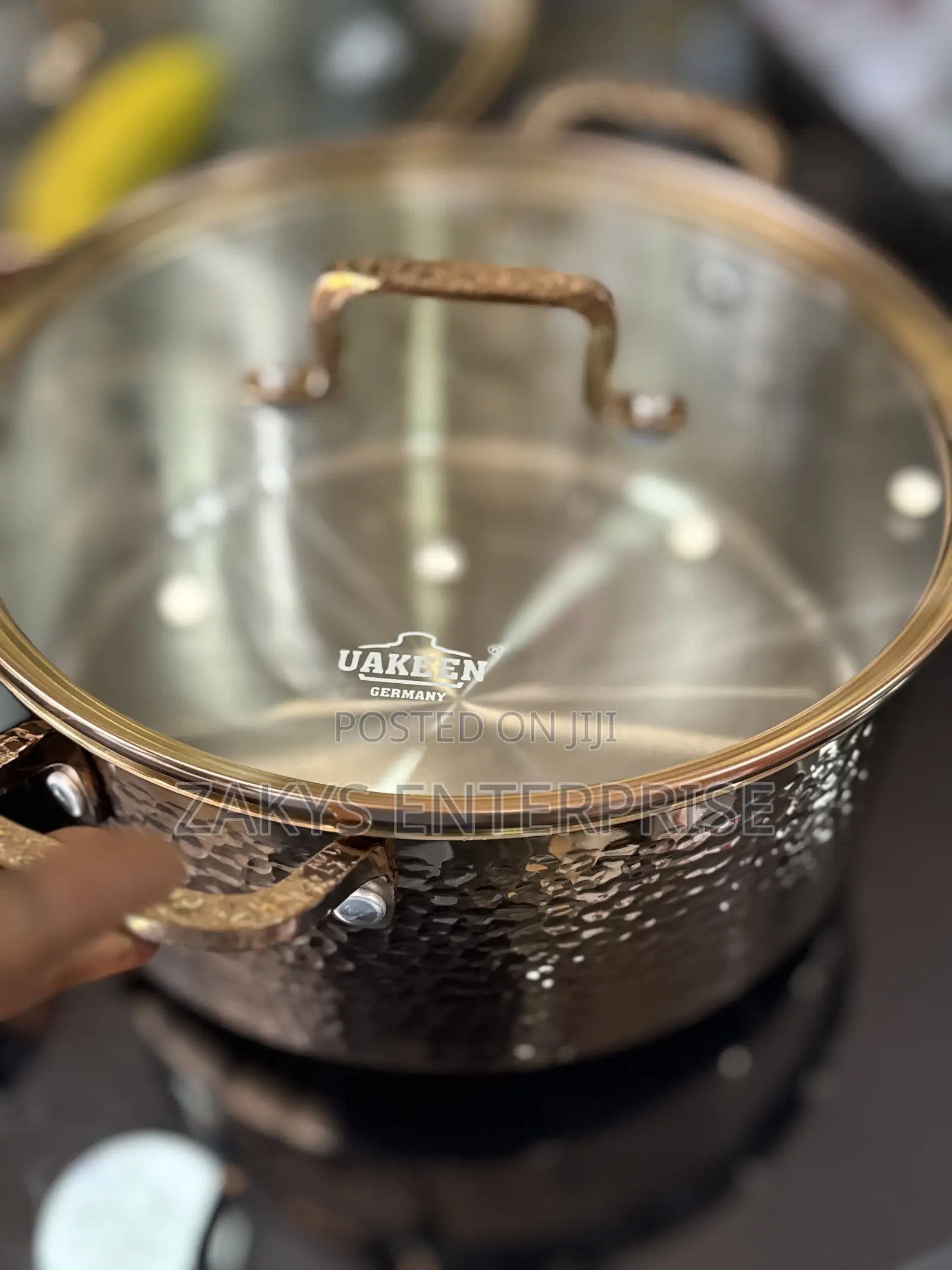 Uakeen Bronze Stainless Steel Cookware 8pcs