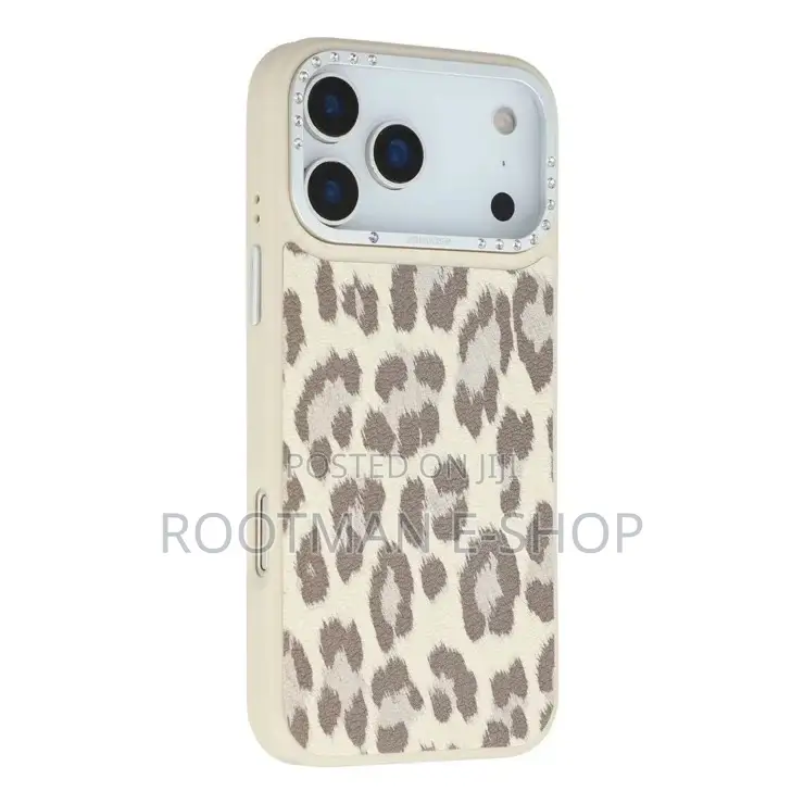 Jaucase for iPhone 17 Pro Max Magnetic Case Leopard Print Pu + Tpu