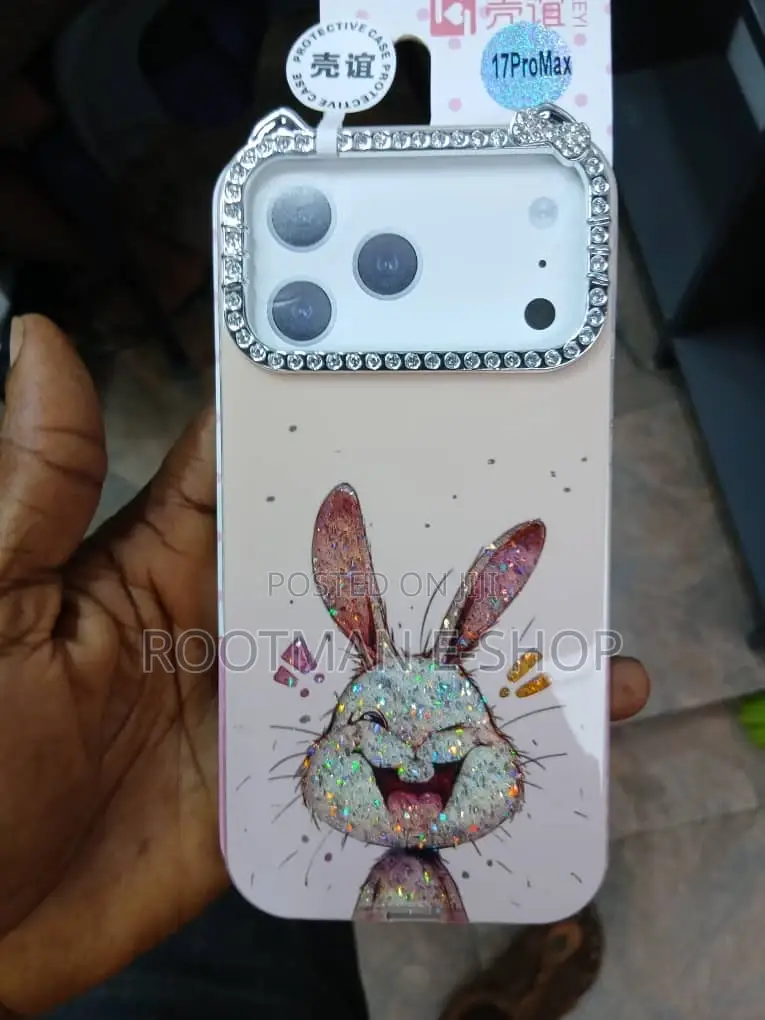 Premium Protective Phone Case With a Glittery Rabbit Design
