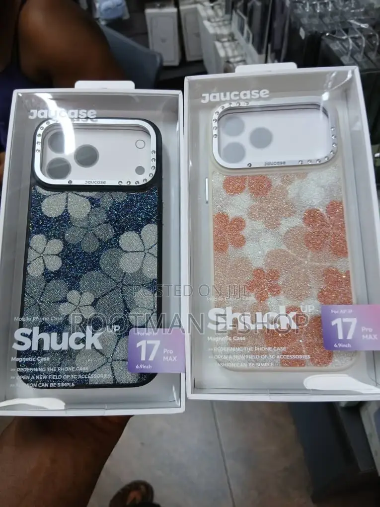 Jaucase "Shuck Up" Magnetic Flower Cases for the iPhone 17 Pro Max.