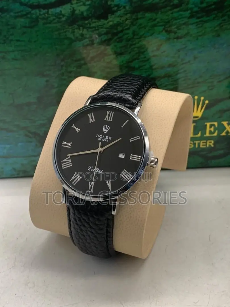 Rolex Leather Watch for Men