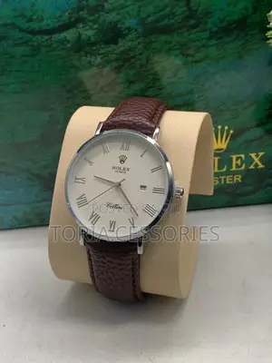 Rolex Leather Watch for Men