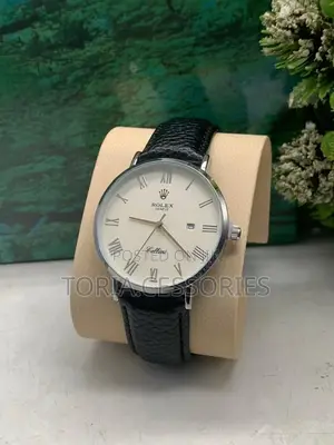 Rolex Leather Watch for Men