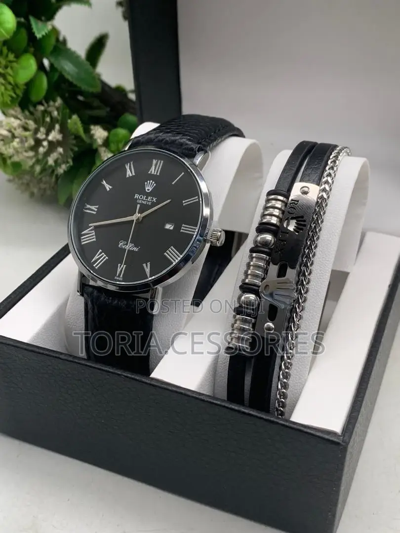 Watch With Leather Bracelet for Men