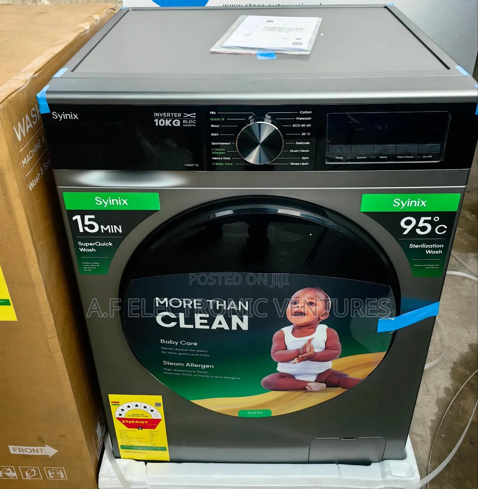 Syinix 10kg Front Load Fully Automatic Washing Machine