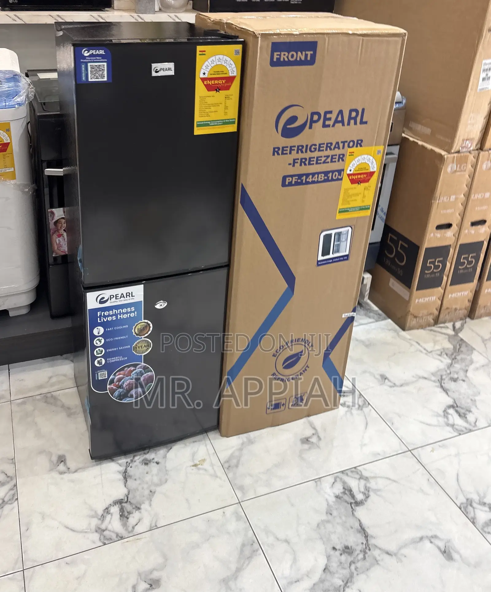Original Pearl Pf-144b-10j Top Mount Freezer Electric Refrigerator.