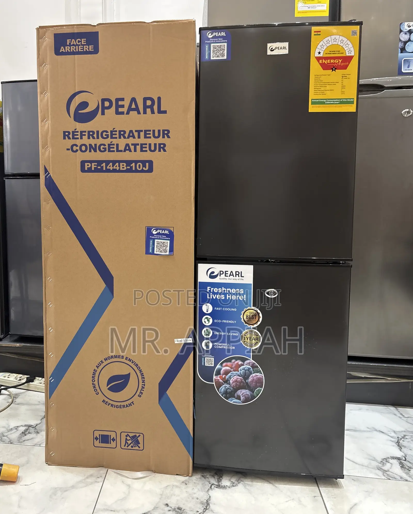 Extremely Cooling Pearl Pf-144b-10j 118l Top Mount Freezer Fridge.